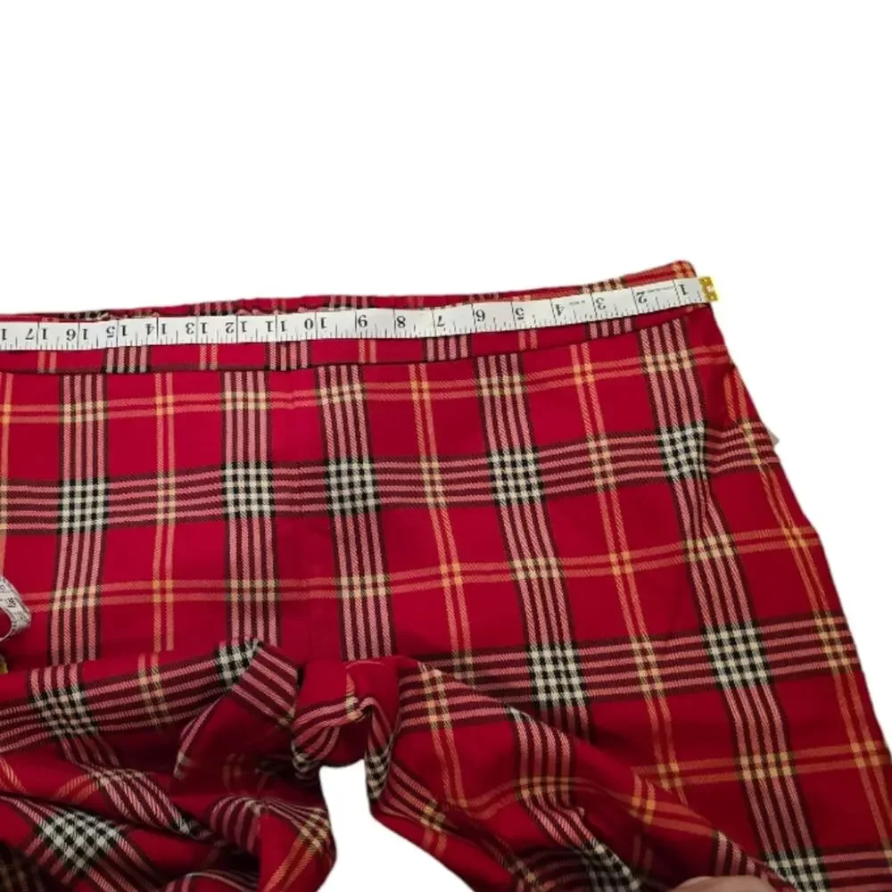 Chaus Red and White Plaid Pull On Straight Leg Pants Plus Size XXL NEW - Picture 6 of 14